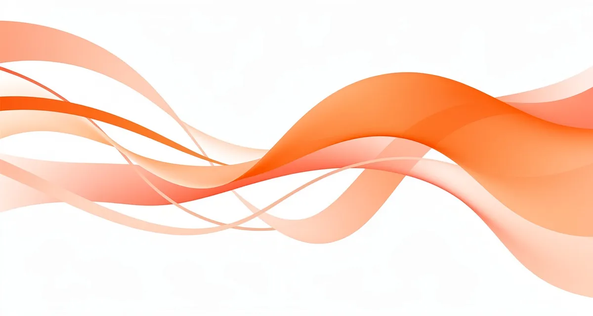 Abstract illustration of scattered content streams converging into one content marketing platform, orange and coral tones