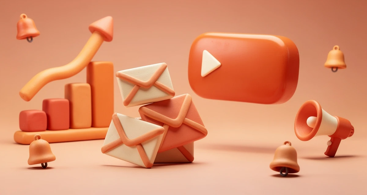 Email blast best practices illustrated with orange claymation envelopes and marketing elements