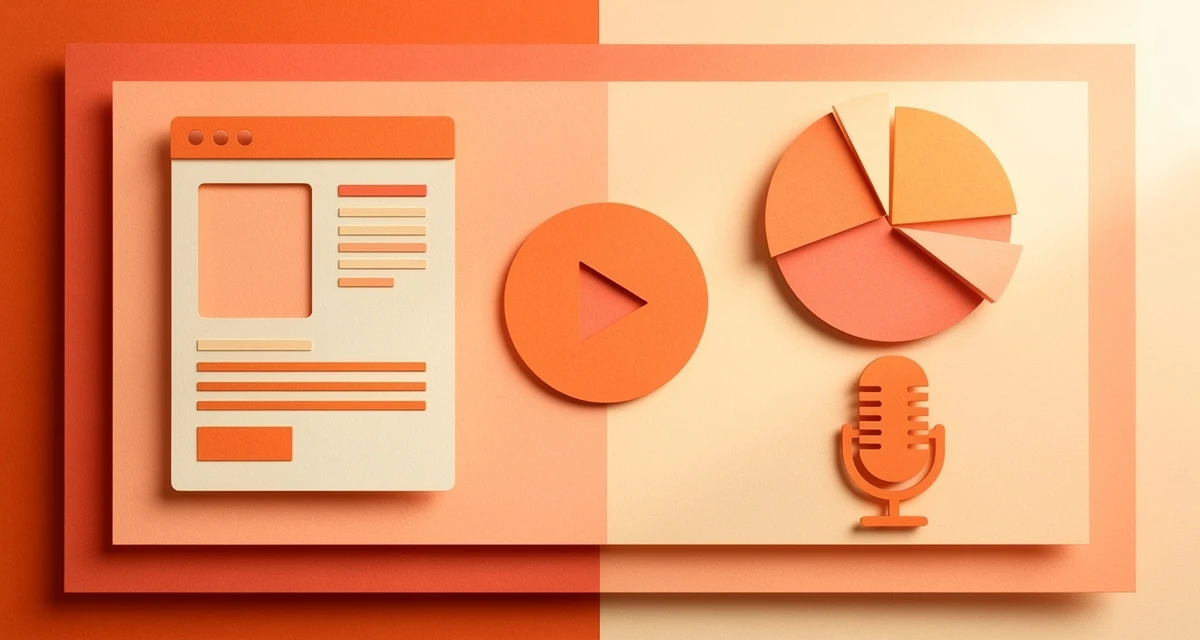 Examples of content marketing formats including blogs, videos, and interactive tools