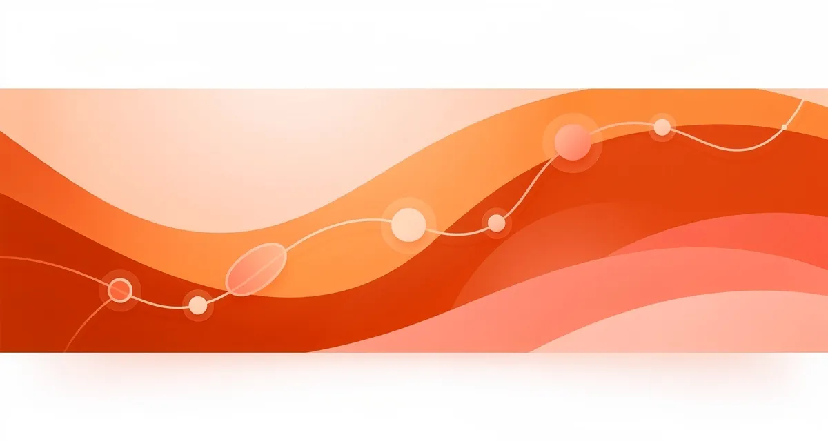 Abstract flowing gradient shapes in orange and coral representing SEO content strategy growth