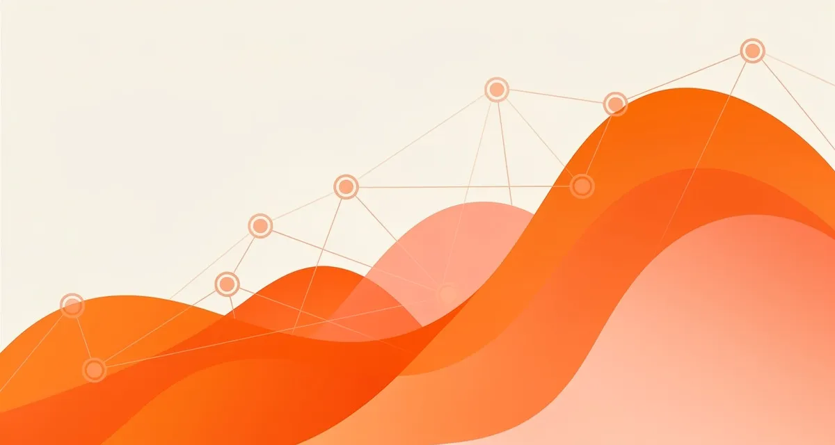 Abstract gradient illustration representing how to start a digital marketing agency with flowing orange and coral shapes
