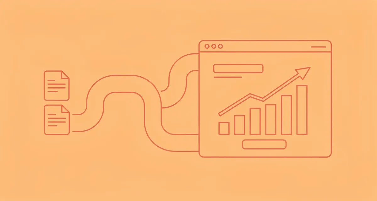 SaaS content marketing agency illustration showing pipeline of articles, demos and signups