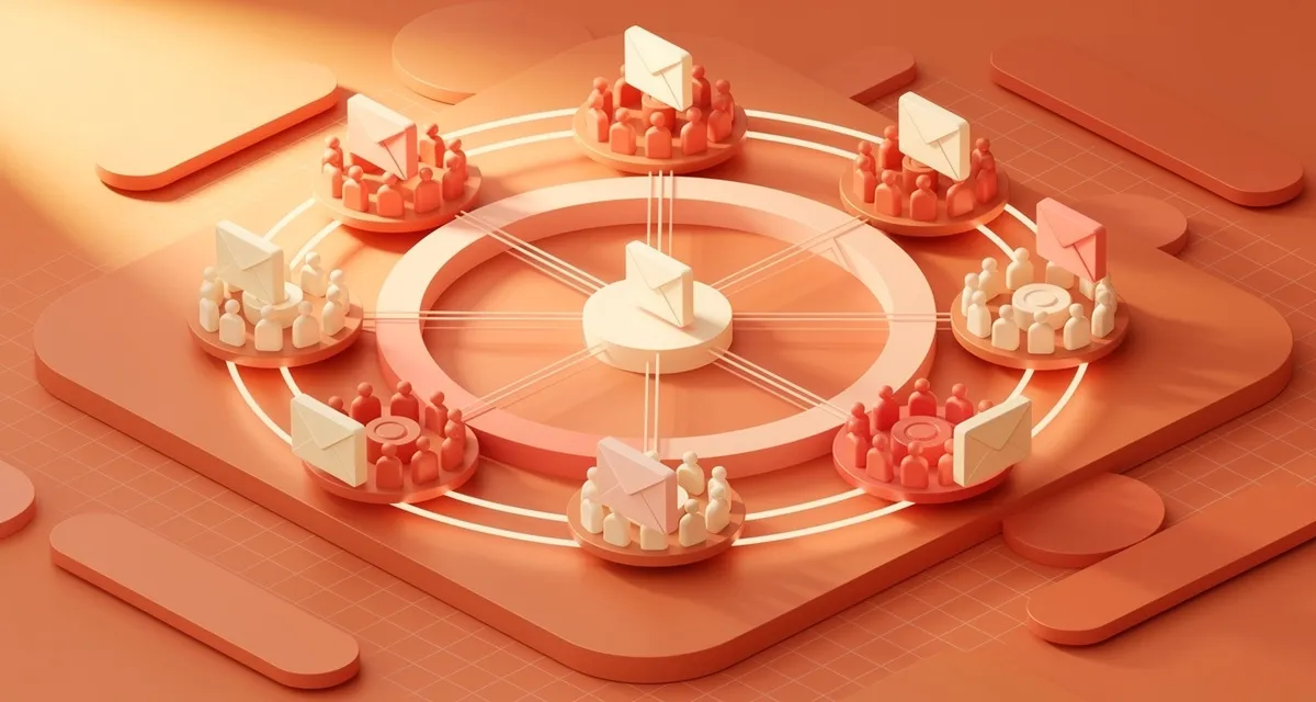Targeted email marketing dashboard showing segmented audience cohorts and behavioral trigger flows
