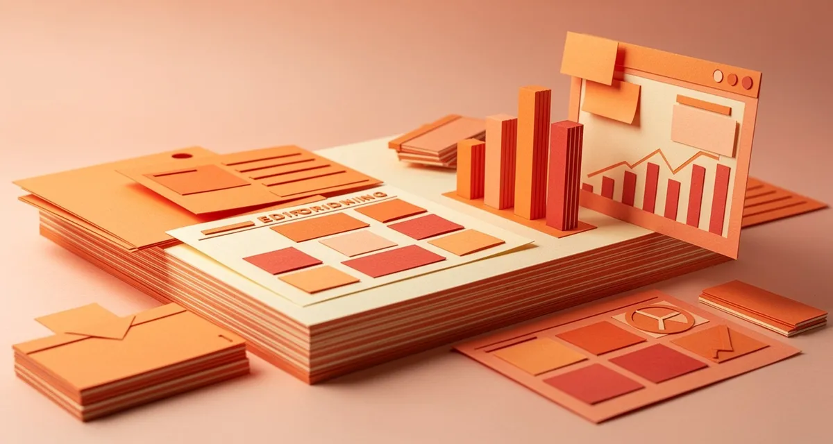 Content marketing specialist creating a content strategy plan with editorial calendar and analytics dashboard