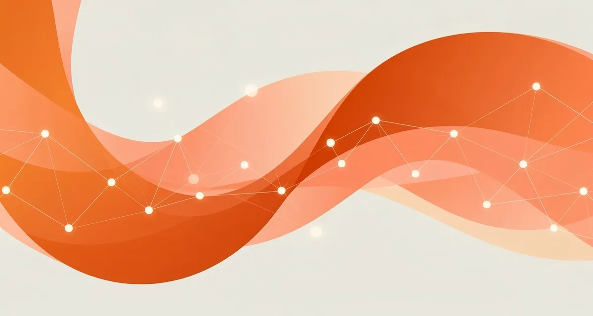 Abstract flowing gradient shapes in orange and coral representing social media platform connectivity and brand identity